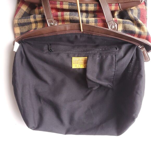 Old Country Road Wool Plaid Purse Red Beige Black Preppy Shoulder Bag Handbag - Picture 5 of 10